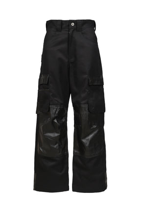 DECKARD COTTON GABARDINE X LEATHER COMBINATION PAINTER / BLK