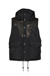 "WENDY" WESTERN SILK-NYLON MOUNTAIN OVER VEST / BLK