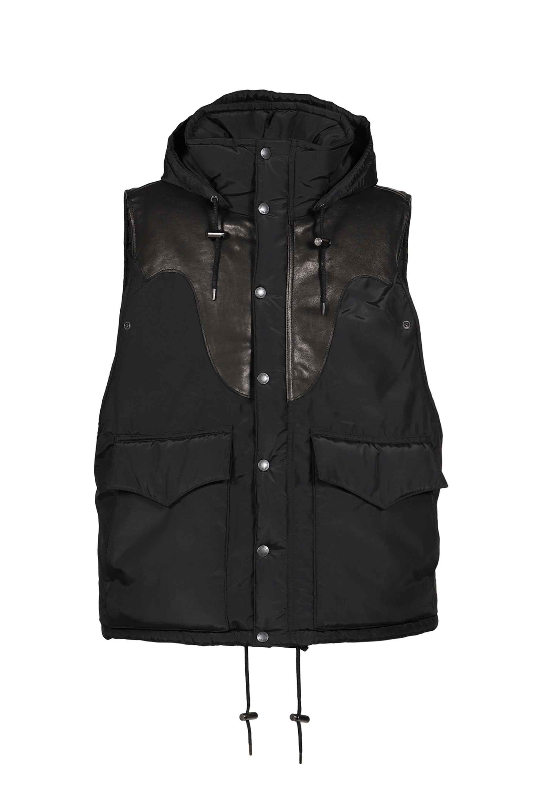 "WENDY" WESTERN SILK-NYLON MOUNTAIN OVER VEST / BLK