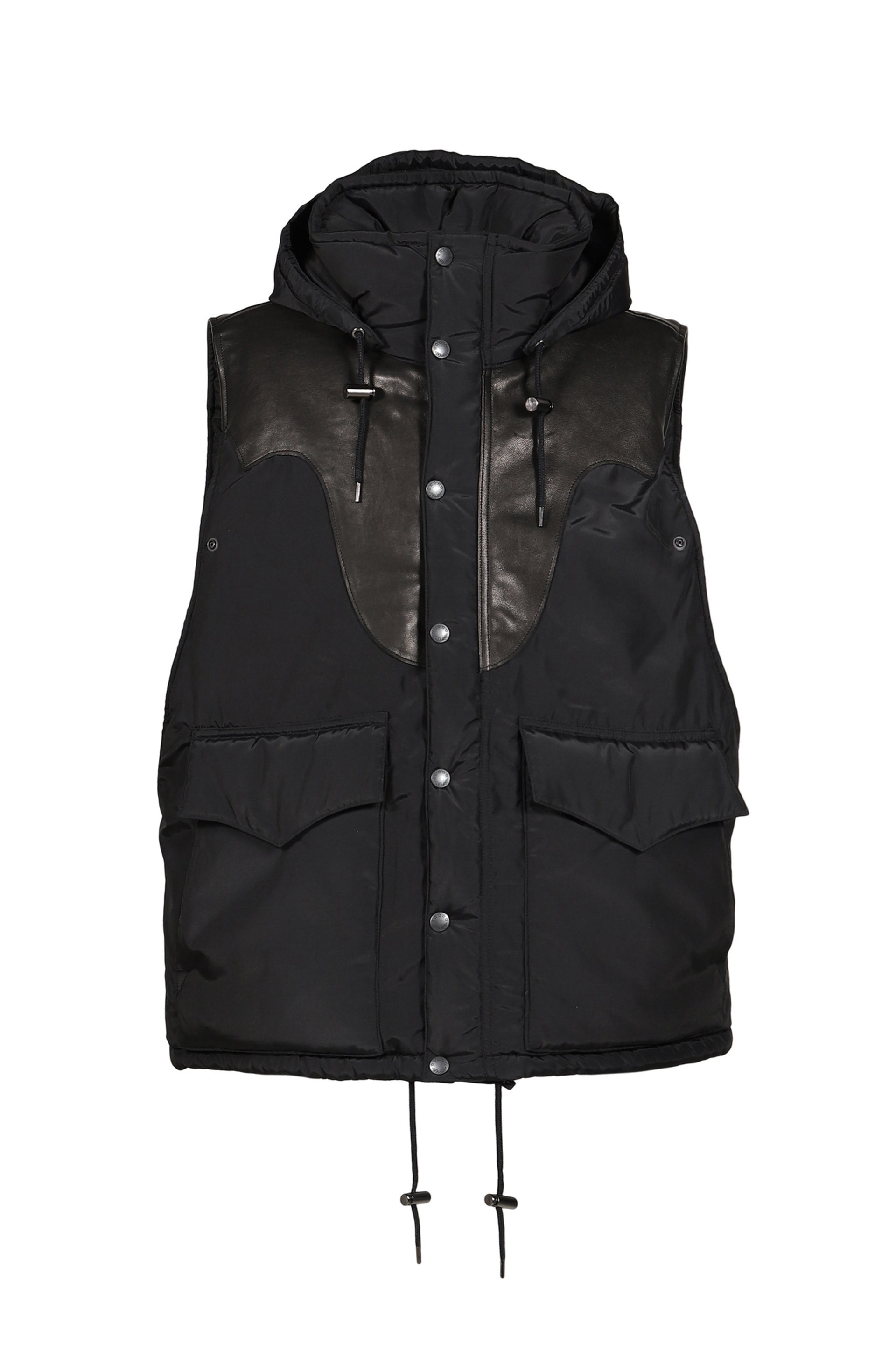 "WENDY" WESTERN SILK-NYLON MOUNTAIN OVER VEST / BLK