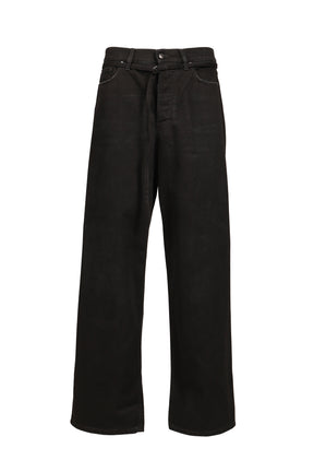 'DOWN TO EARTH'' WIDE LEG JEAN / WASHED BLK