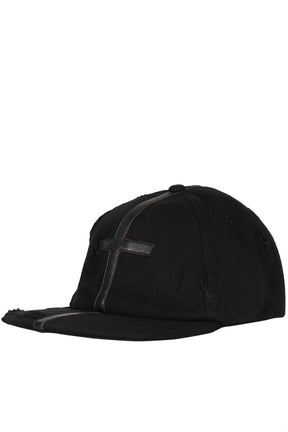 SYMBOL LEATHER CAP / BLK