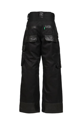 DECKARD COTTON GABARDINE X LEATHER COMBINATION PAINTER / BLK