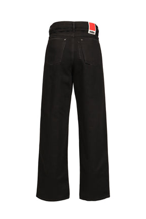 'DOWN TO EARTH'' WIDE LEG JEAN / WASHED BLK