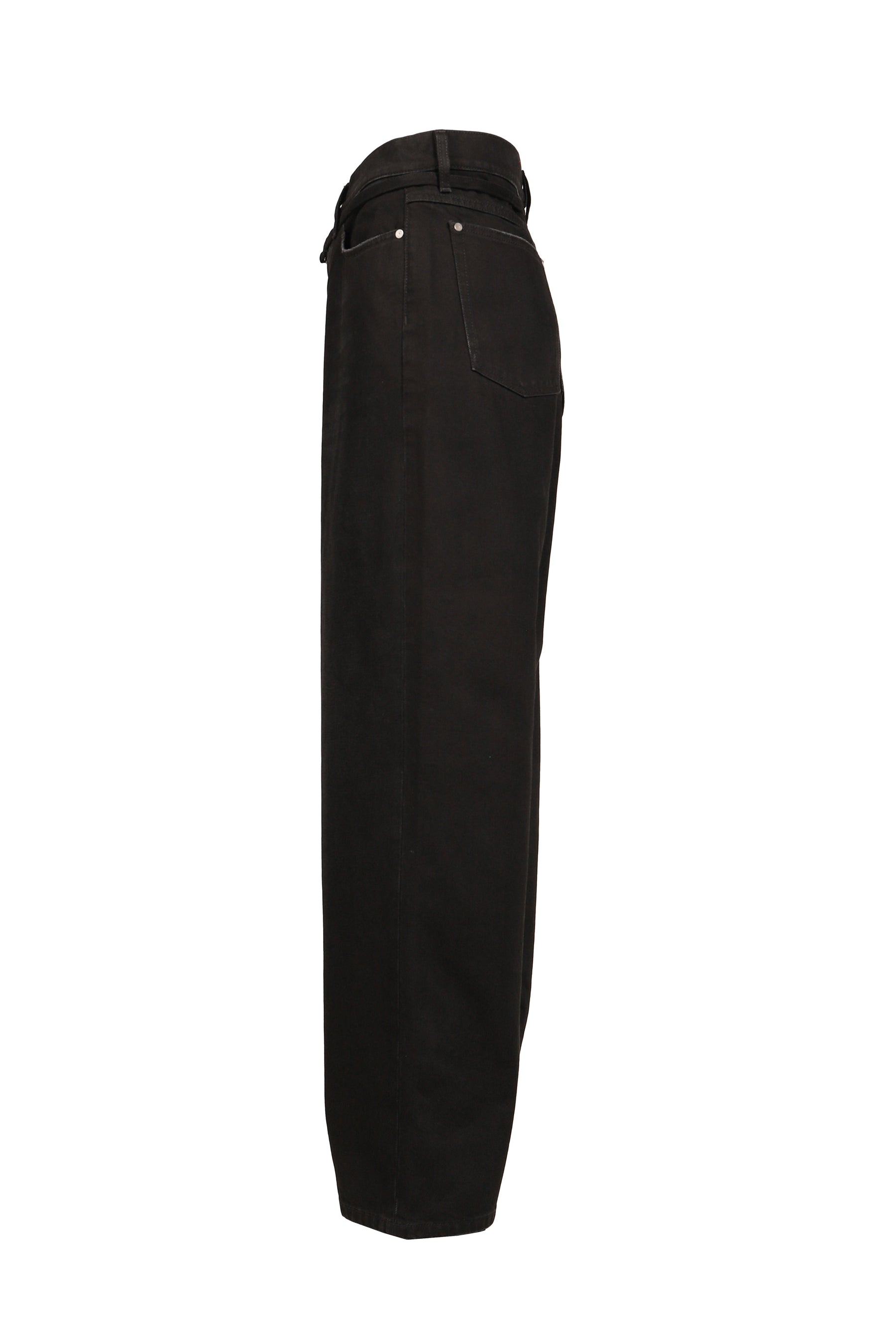 'DOWN TO EARTH'' WIDE LEG JEAN / WASHED BLK
