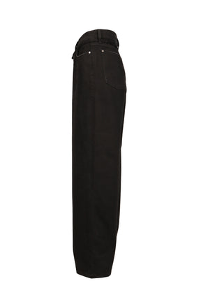 'DOWN TO EARTH'' WIDE LEG JEAN / WASHED BLK
