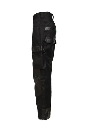 DECKARD COTTON GABARDINE X LEATHER COMBINATION PAINTER / BLK