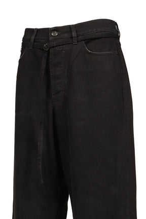 'DOWN TO EARTH'' WIDE LEG JEAN / WASHED BLK