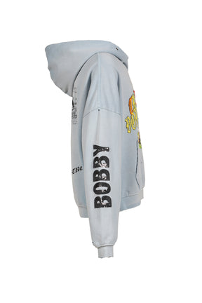 BOBBY DRISCOLL HOODED SWEATSHIRT / BABY BLUE