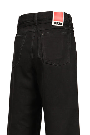 'DOWN TO EARTH'' WIDE LEG JEAN / WASHED BLK