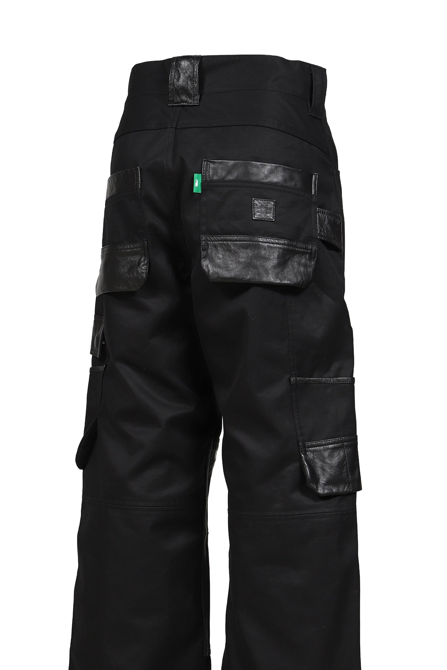 DECKARD COTTON GABARDINE X LEATHER COMBINATION PAINTER / BLK
