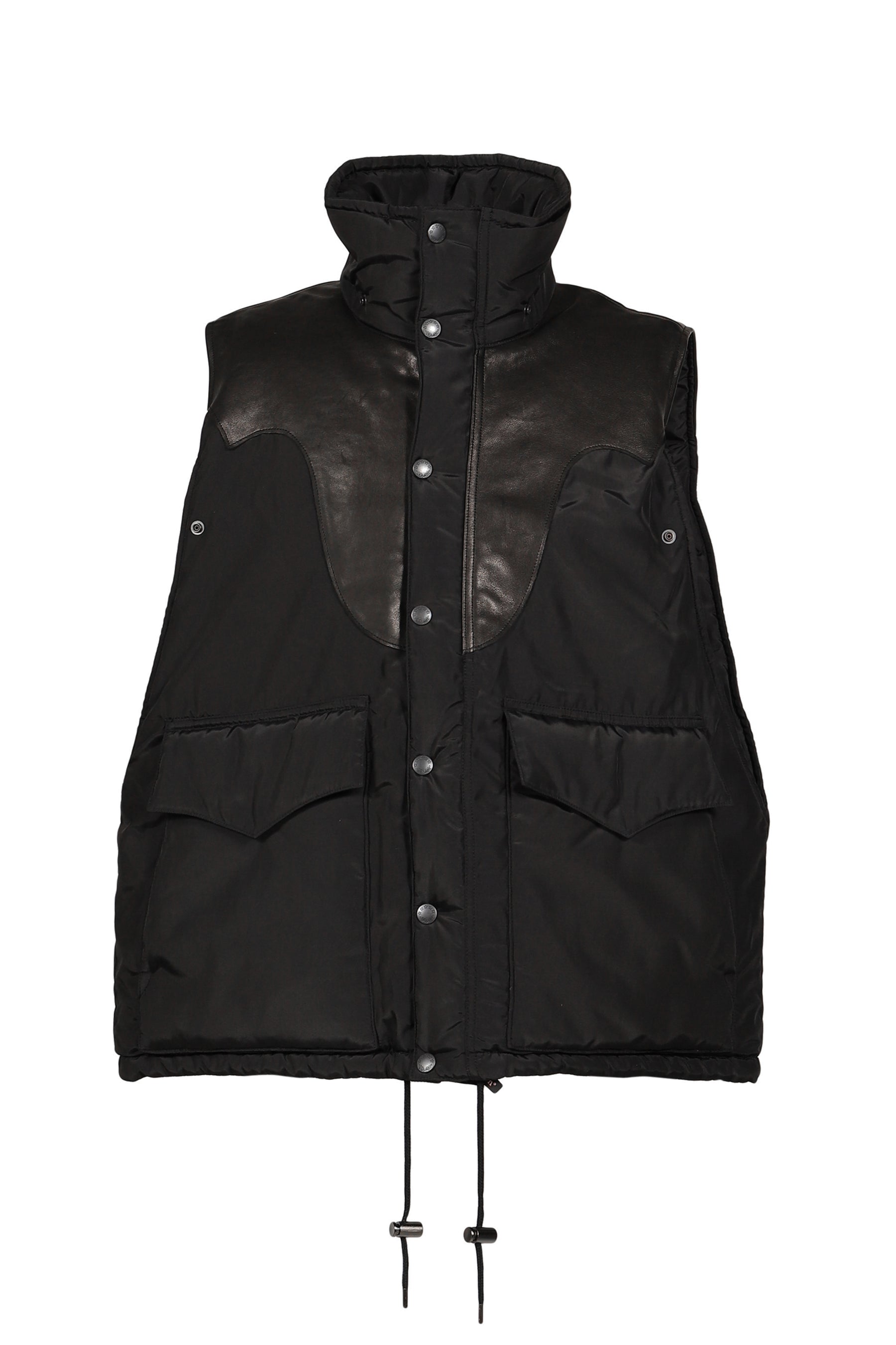 "WENDY" WESTERN SILK-NYLON MOUNTAIN OVER VEST / BLK