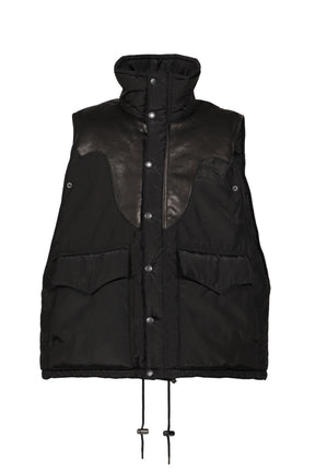 "WENDY" WESTERN SILK-NYLON MOUNTAIN OVER VEST / BLK