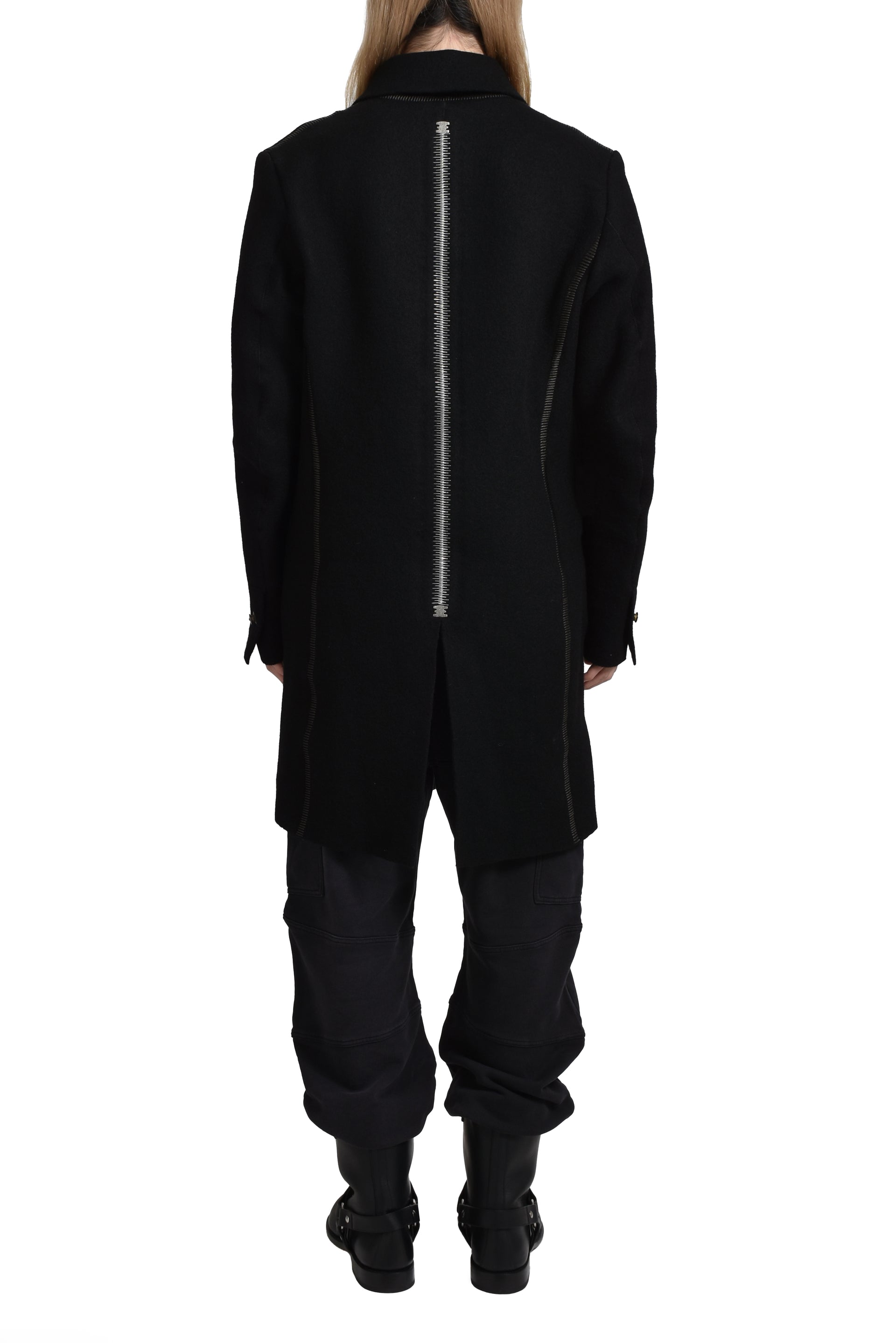 Isaac Sellam "SNOBINAR" LONG ASYMMETRIC COAT / BLK