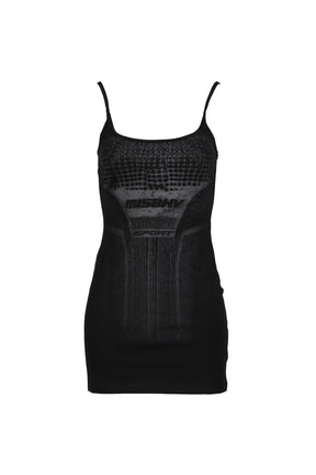 "ACTIVE" PRINTED DRESS / BLK