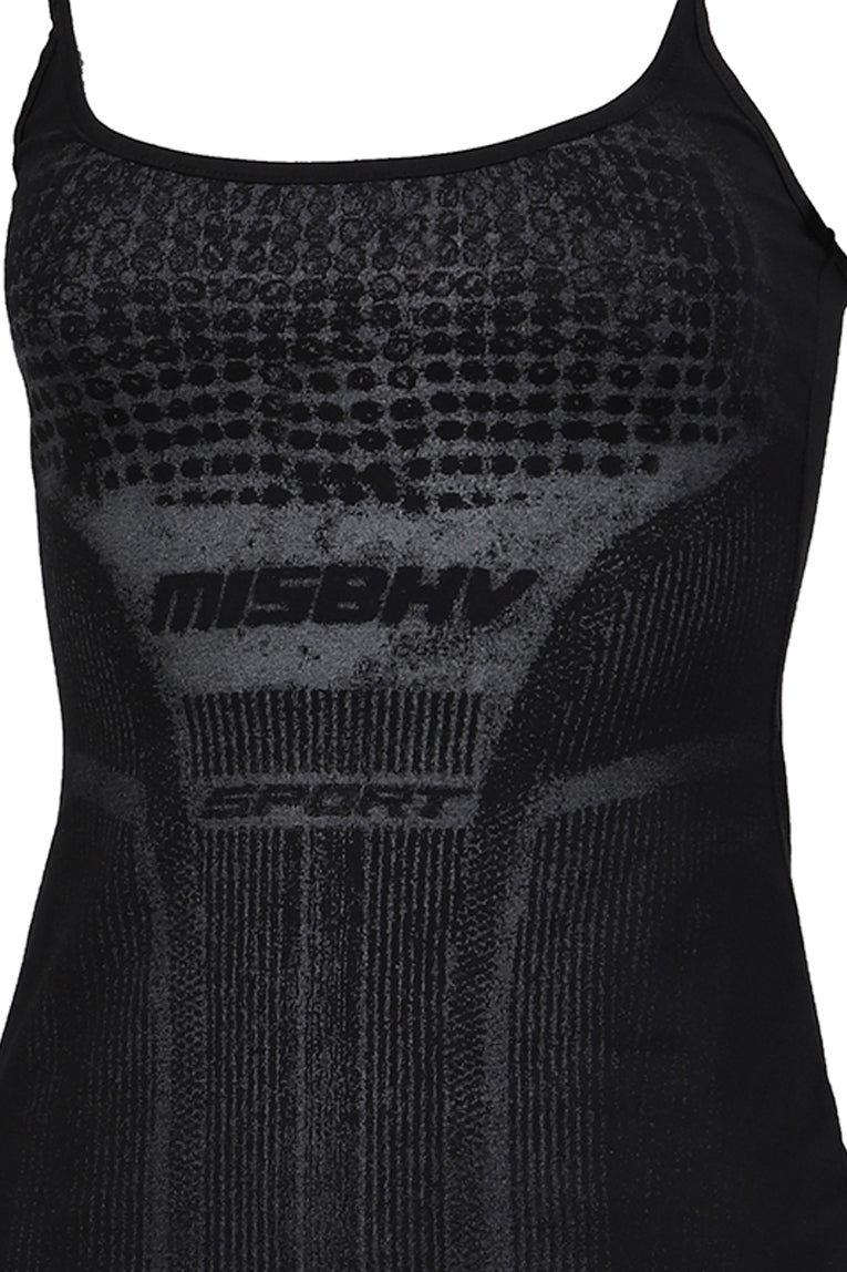 "ACTIVE" PRINTED DRESS / BLK