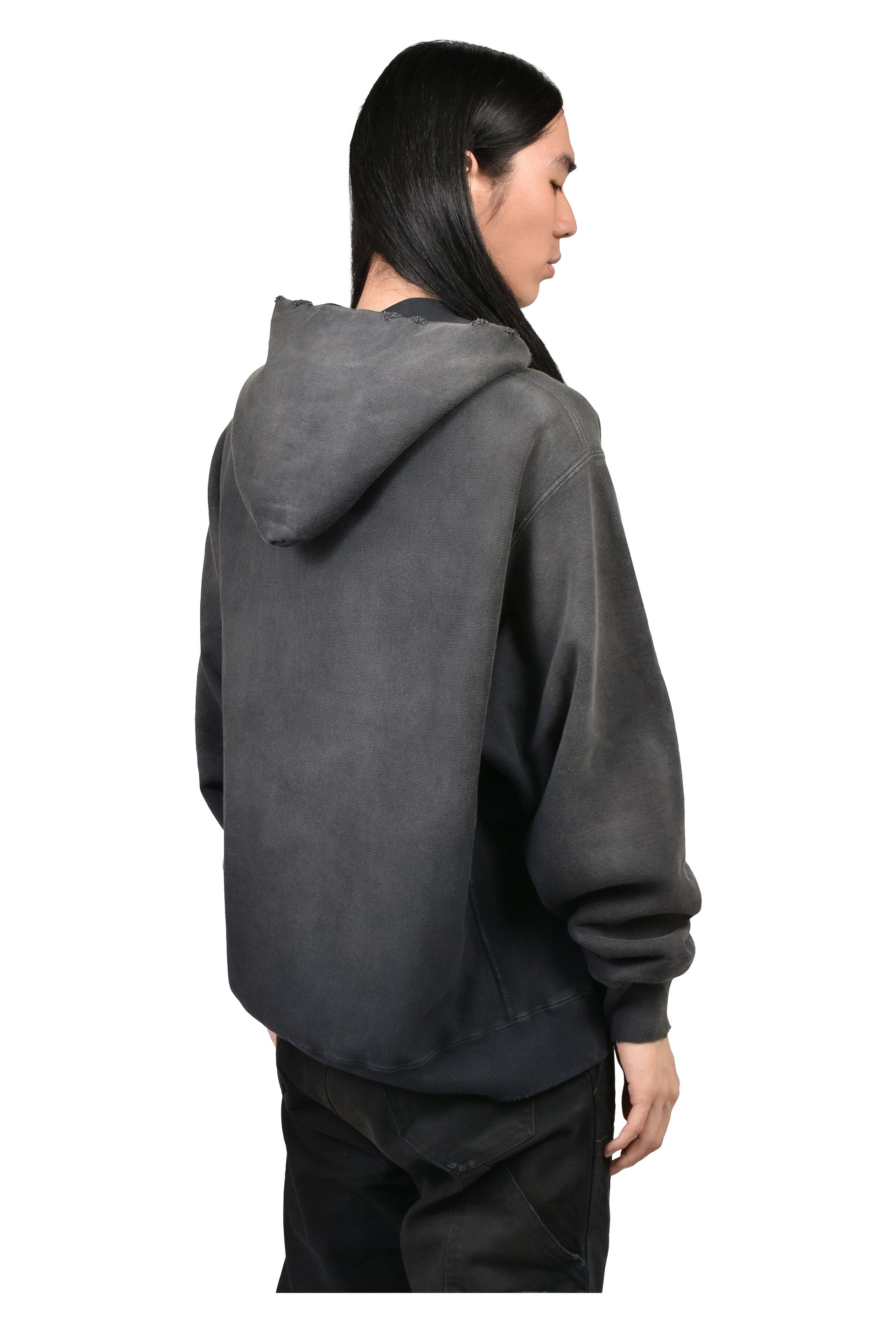 WEATHERED HOODIE / BLK