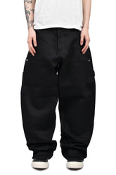 UPTOWN RAW BLACK JAPANESE DENIM DOUBLE KNEE / BLK
