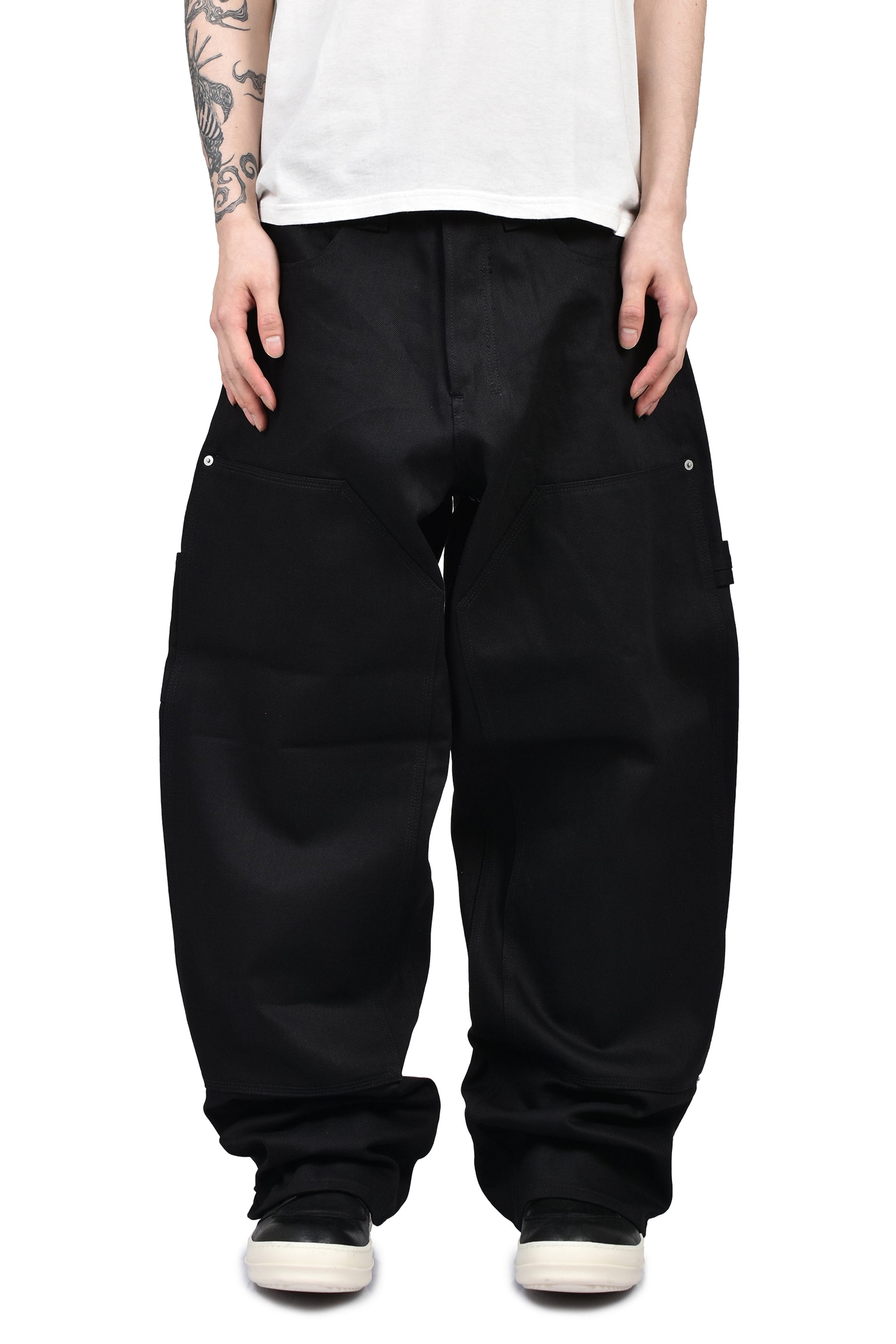 UPTOWN RAW BLACK JAPANESE DENIM DOUBLE KNEE / BLK