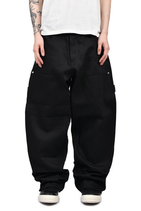 UPTOWN RAW BLACK JAPANESE DENIM DOUBLE KNEE / BLK