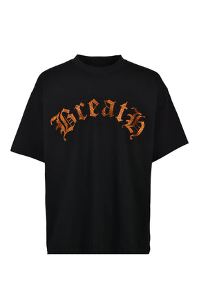 OLD ENGLISH LOGO RHINESTONE TEE / BLK ORG