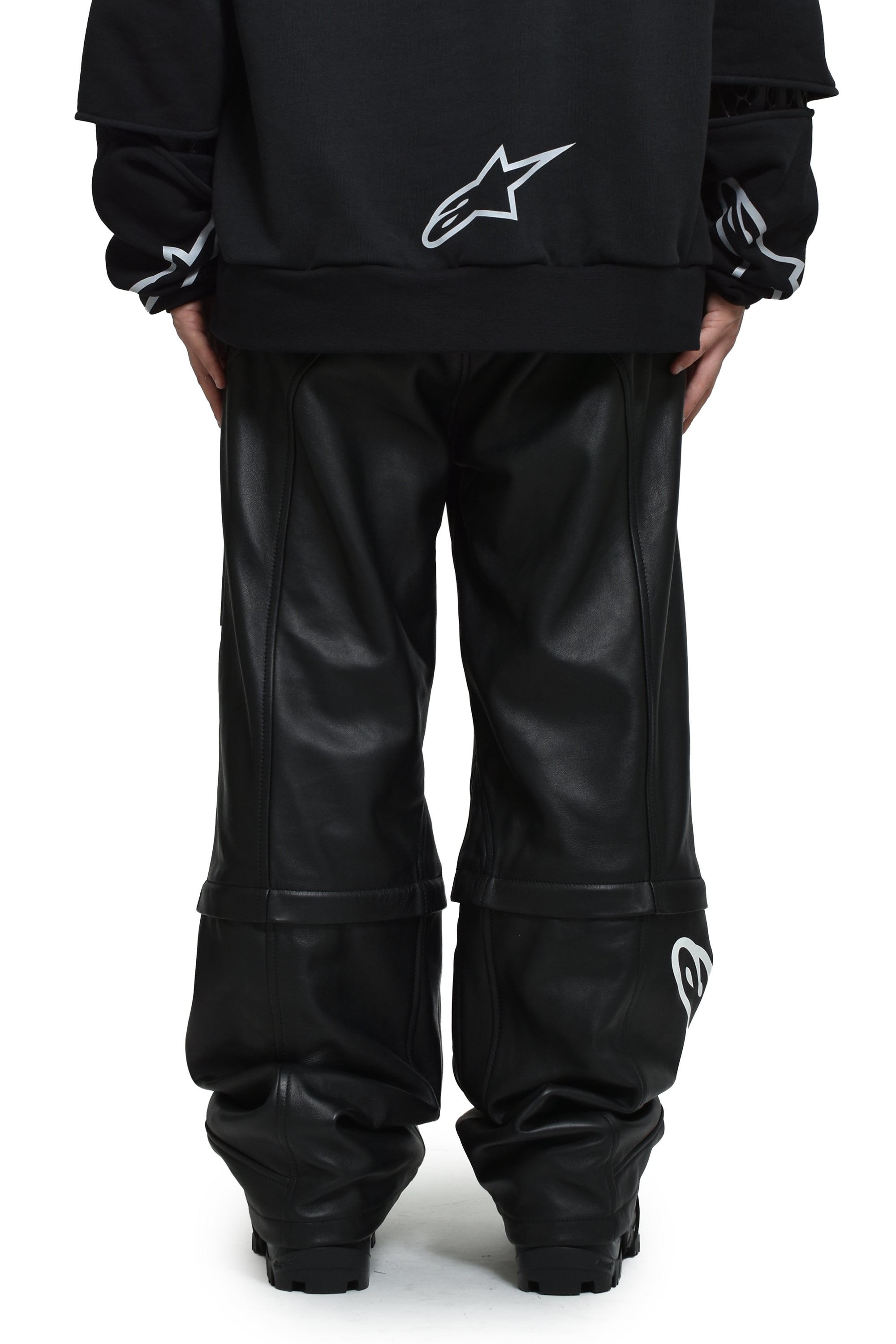 NEO BAT LEATHER PANTS / BLK