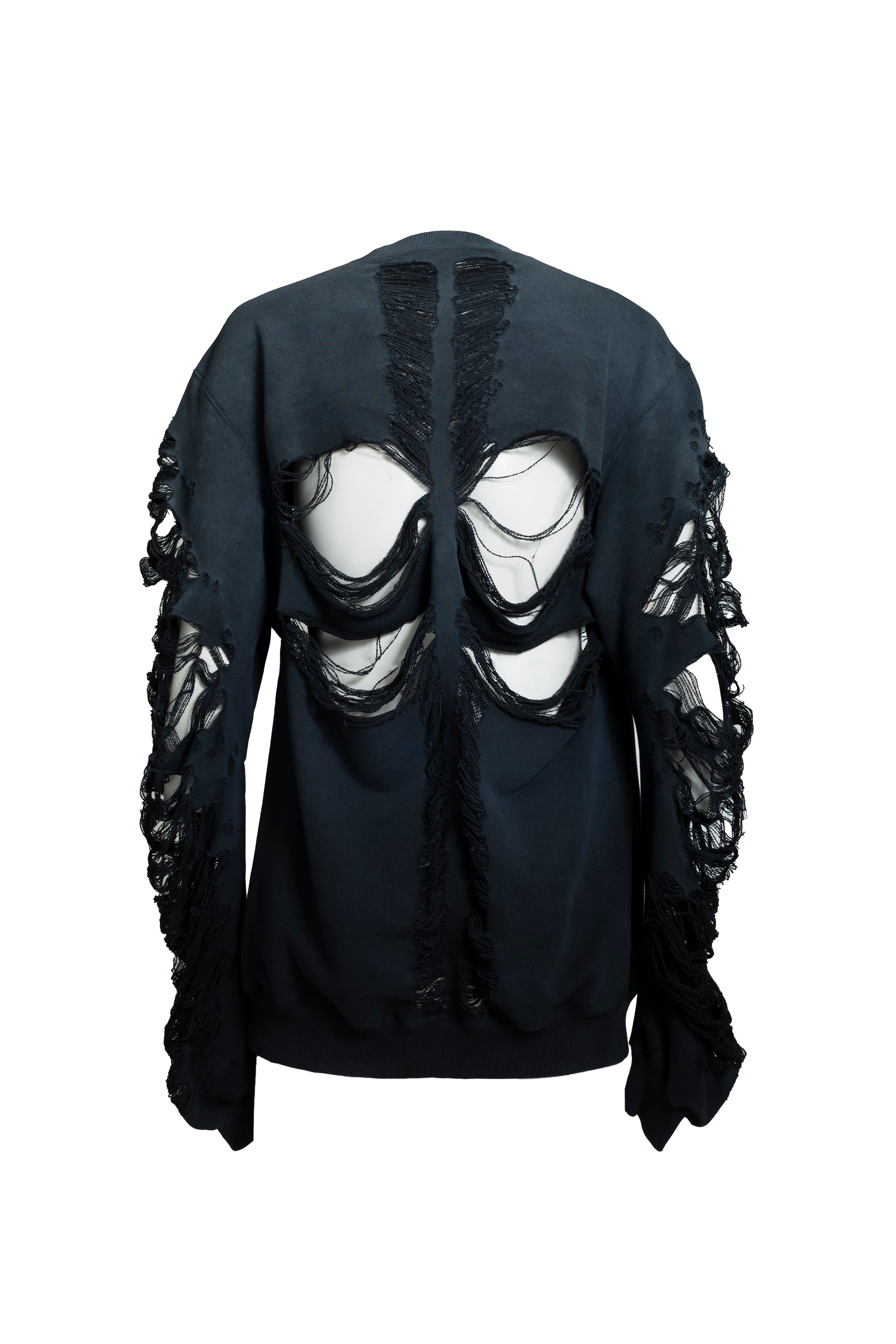 DISTRESSED CROSS CREAWNECK / BLK