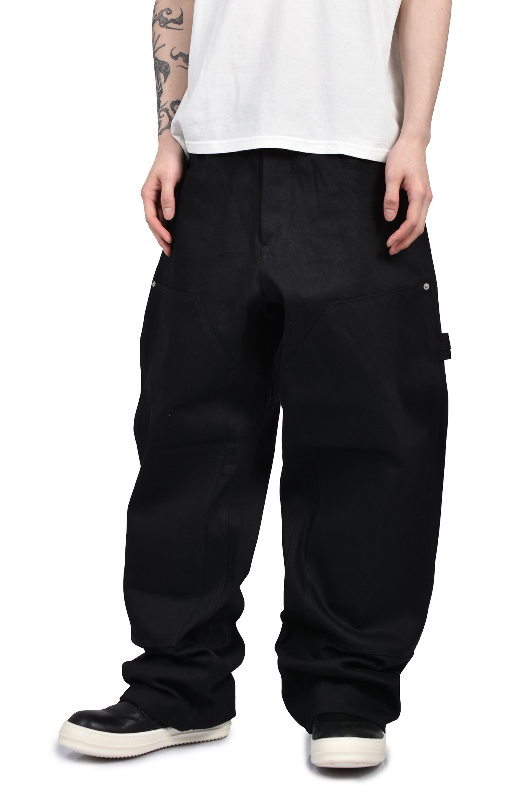 UPTOWN RAW BLACK JAPANESE DENIM DOUBLE KNEE / BLK