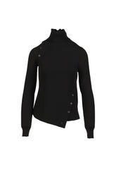 OBLIQUE BUTONNED SWEATER / BLK