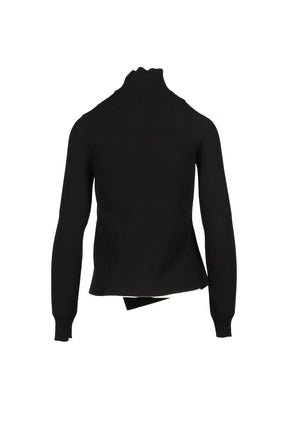 OBLIQUE BUTONNED SWEATER / BLK