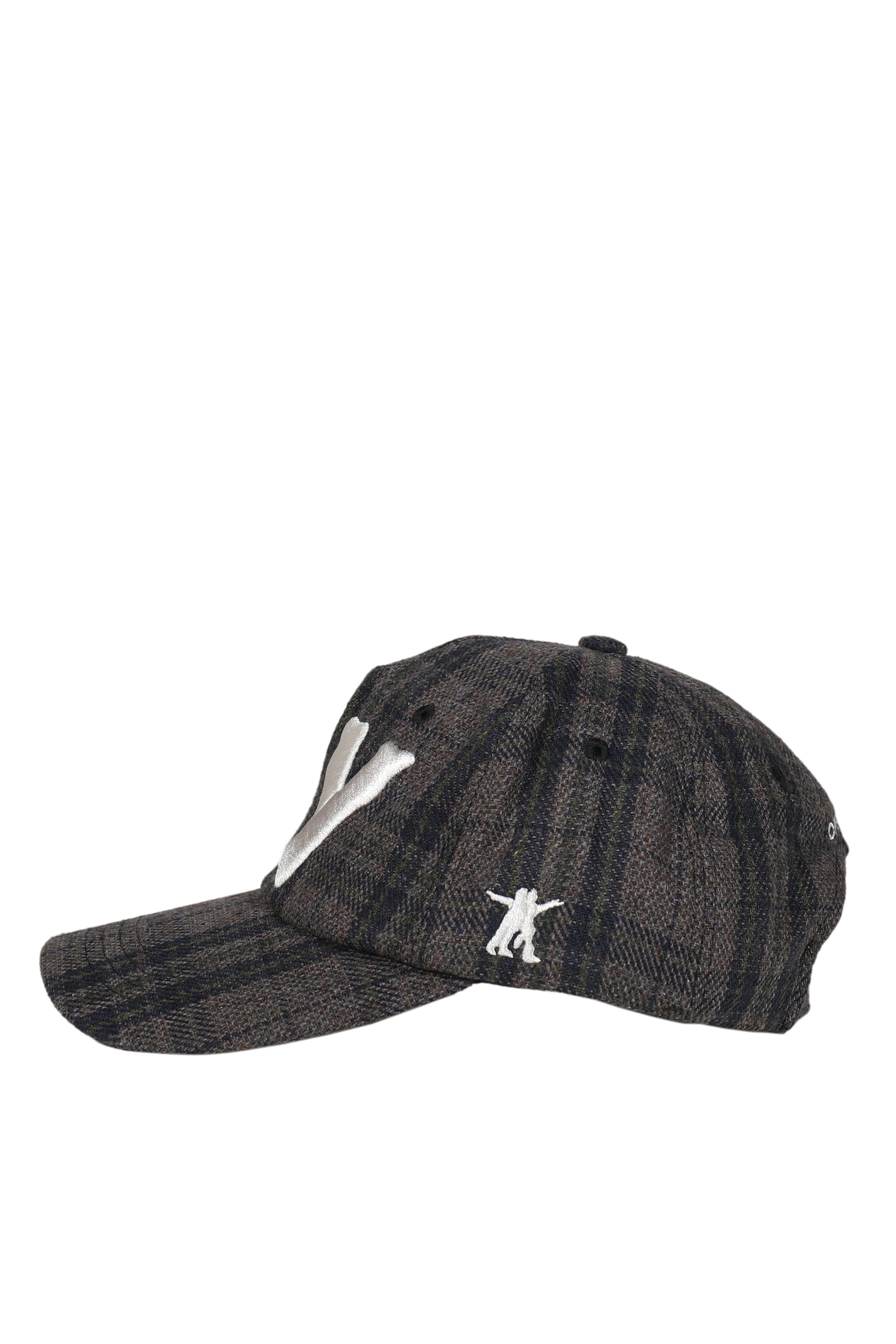 YY CHECKERED HEART BONE BALL CAP / BRW