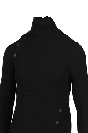 OBLIQUE BUTONNED SWEATER / BLK