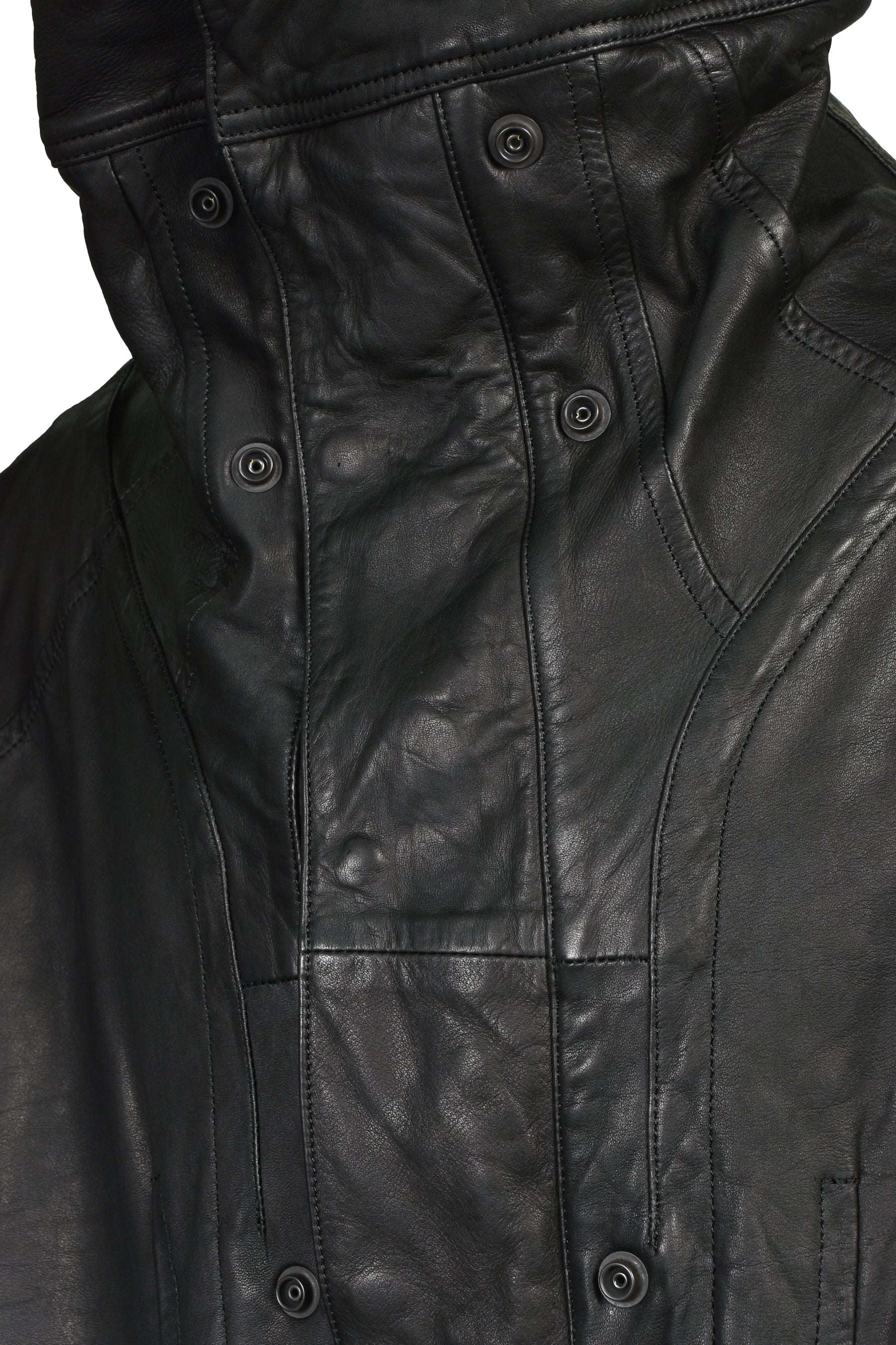 COW SKIN COAT / BLK