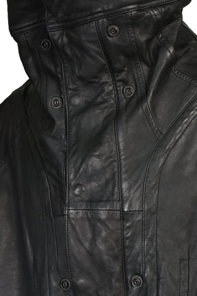 COW SKIN COAT / BLK