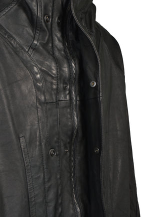 COW SKIN COAT / BLK