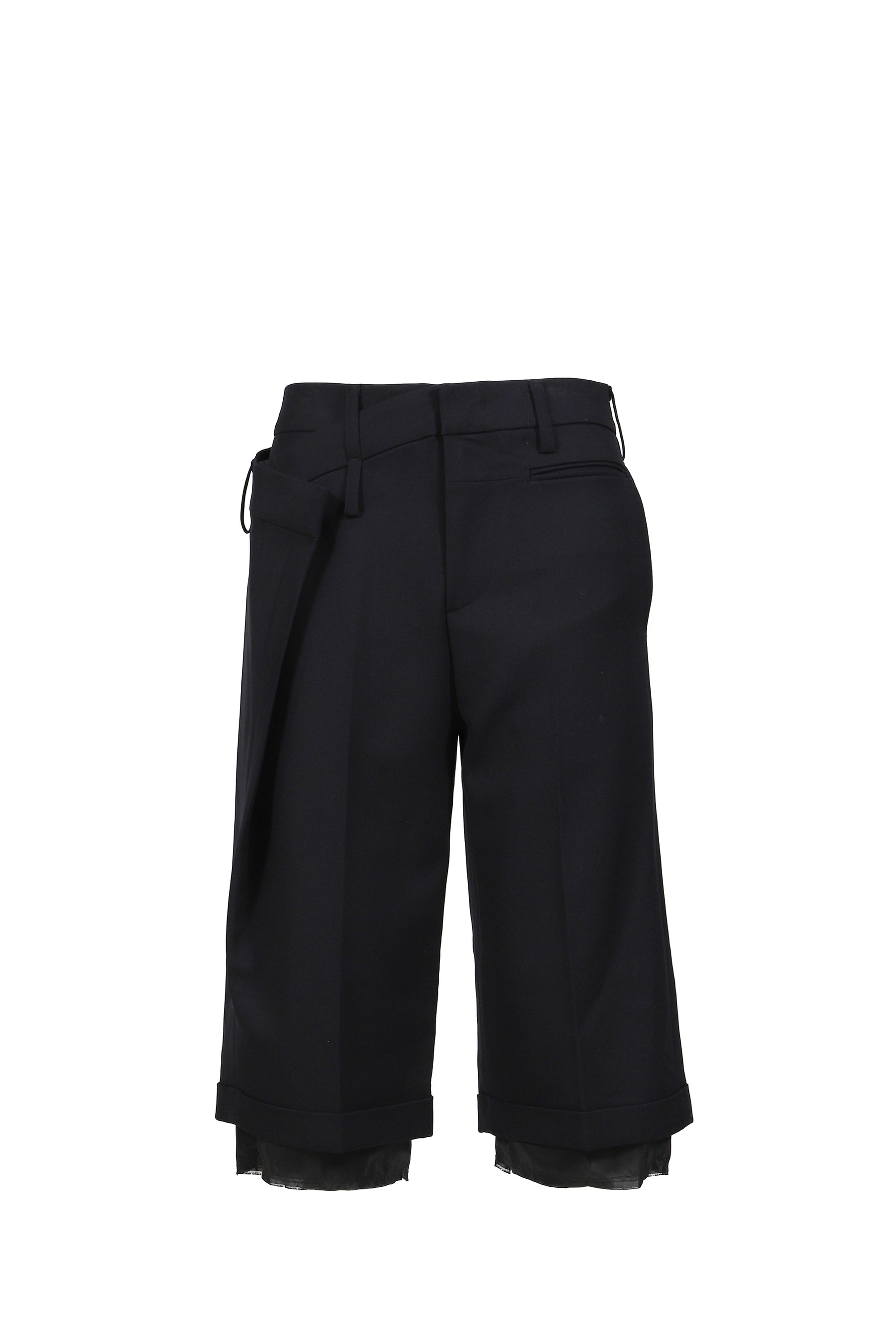 OPEN YY WRAP OVER BERMUDA SHORTS / BLK