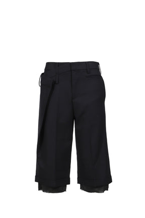 OPEN YY WRAP OVER BERMUDA SHORTS / BLK