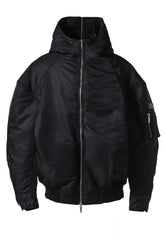 NYLON OVERSIZED PADDED JACKET / BLK