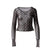 MOON PRINTED MESH SECOND SKIN CROPPED TOP / BRW