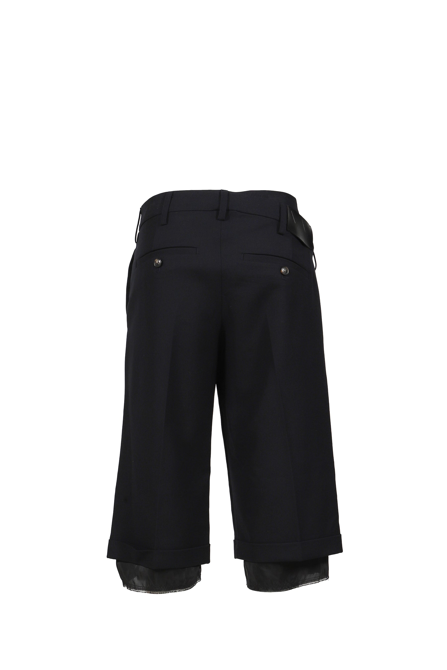 OPEN YY WRAP OVER BERMUDA SHORTS / BLK