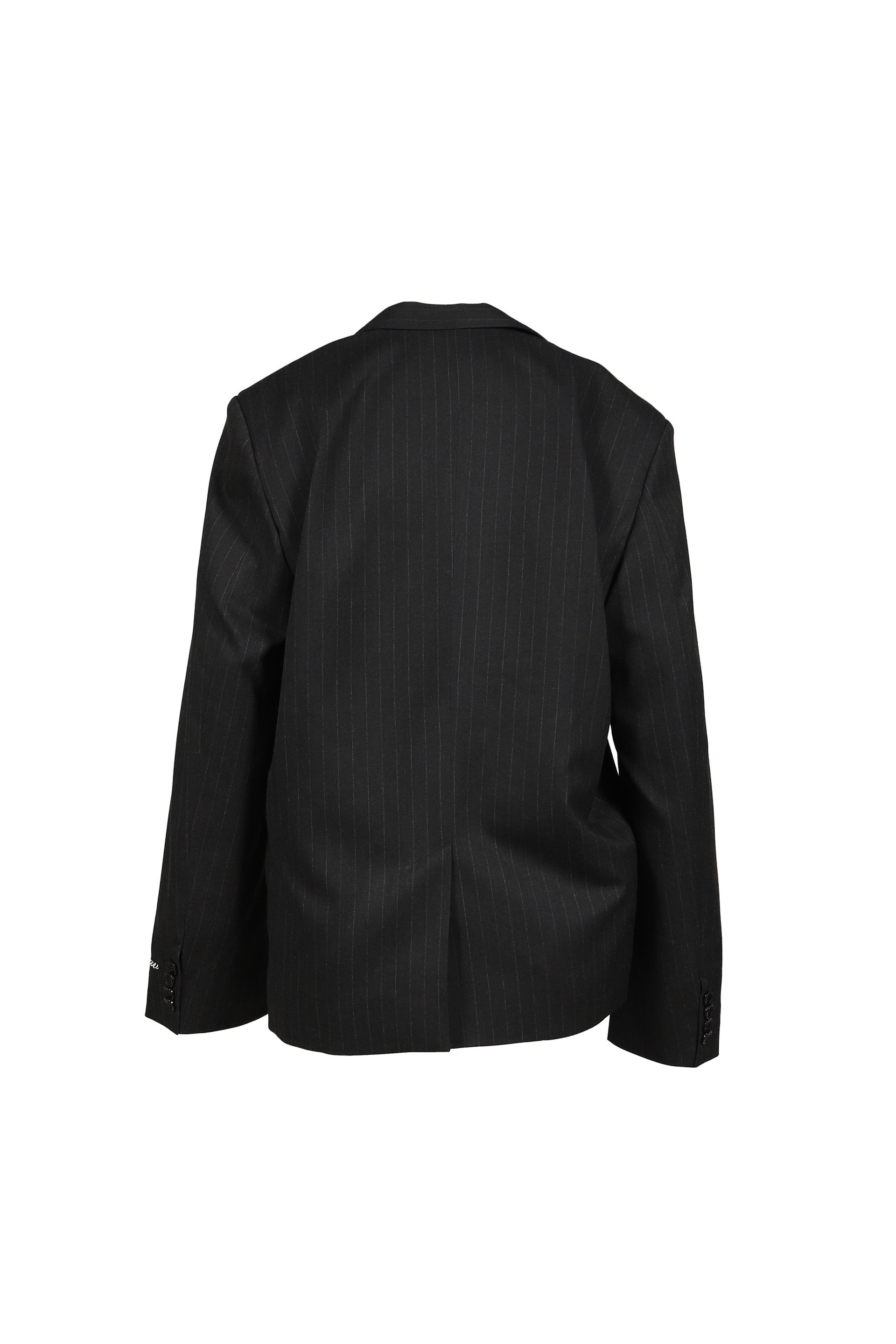 PLEATED BLAZER PINSTRIPE BLACK / BLK