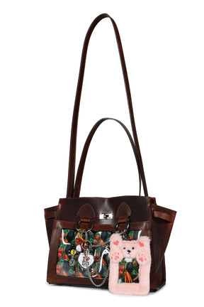 LEATHER "ITA" SHOULDER BAG / BRW