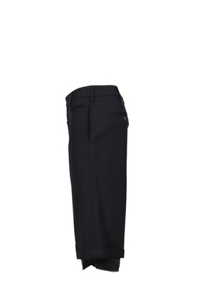 OPEN YY WRAP OVER BERMUDA SHORTS / BLK