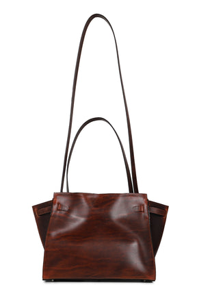 LEATHER "ITA" SHOULDER BAG / BRW