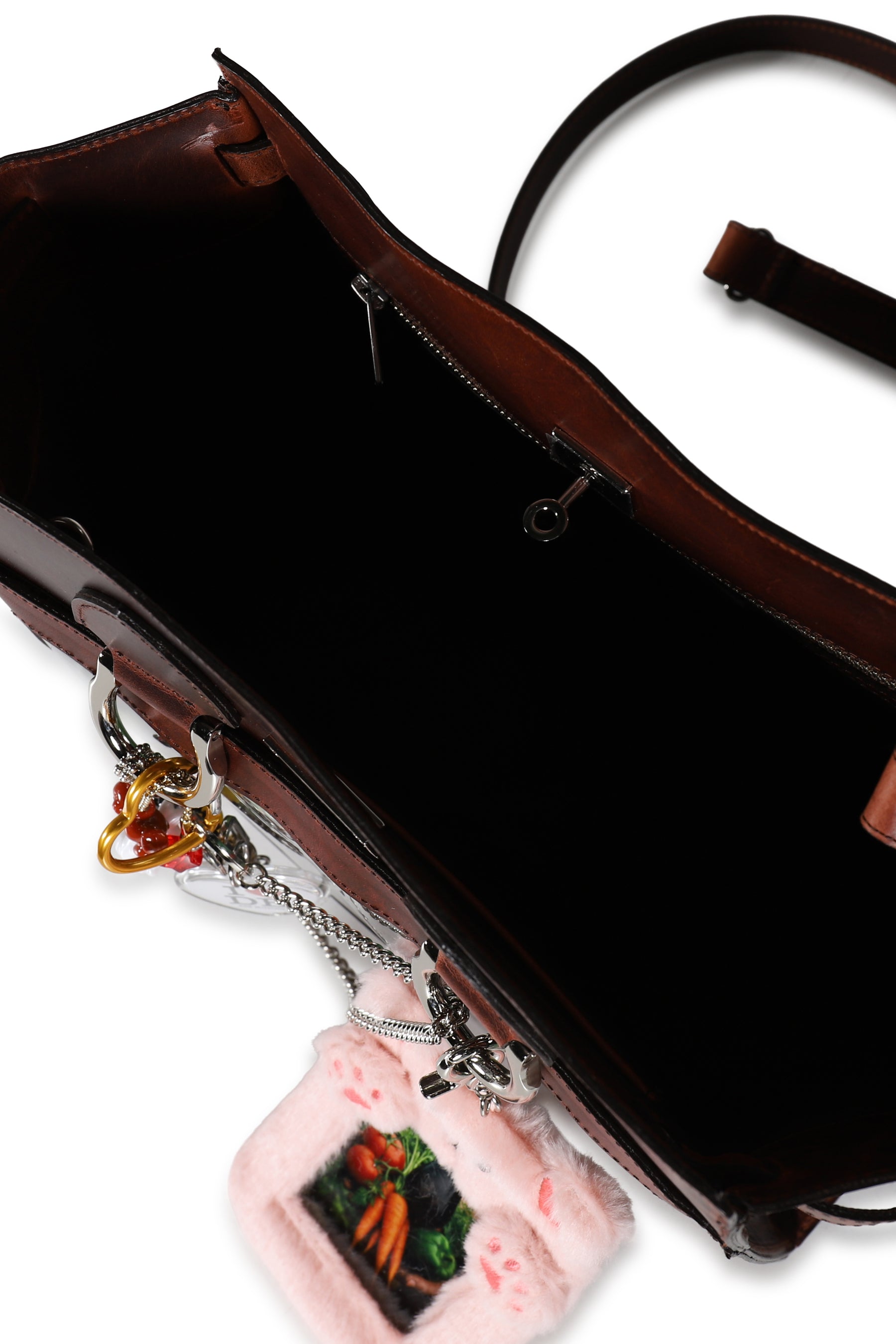 LEATHER "ITA" SHOULDER BAG / BRW