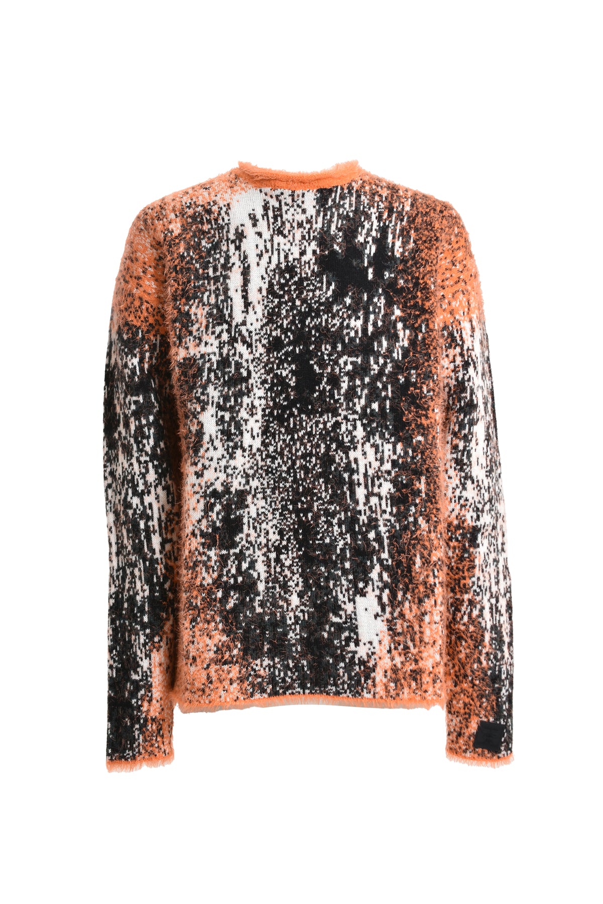 GRADIENT HAIRY KNIT SWEATER / ORG WHT BLK