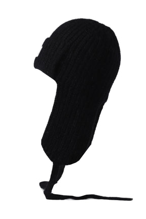 DRAW CODE MOHAIR KNIT CAP / BLACK