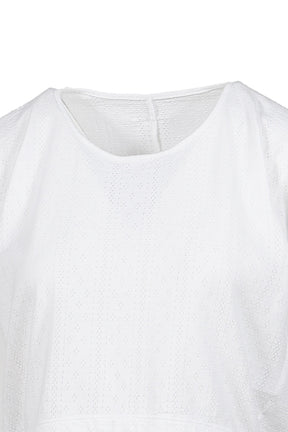 RhodolirioN HOLED SPENCER TEE - EYELET JERSEY / WHT