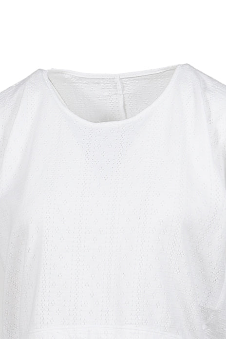 RhodolirioN HOLED SPENCER TEE - EYELET JERSEY / WHT