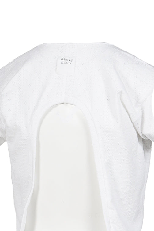 RhodolirioN HOLED SPENCER TEE - EYELET JERSEY / WHT